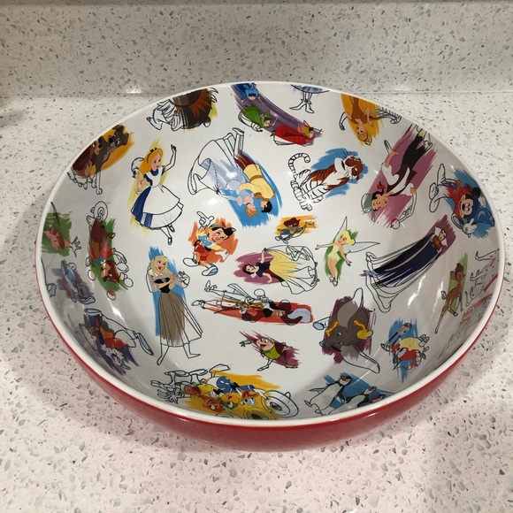 Disney Parks Ink and Paint Collection Other - Disney Parks Ink & Paint Collection Large Red Ceramic Serving Bowl